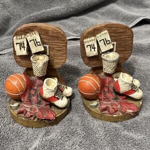 Vintage Resin Basketball Bookends Or Shelf Display #23 Michael Jordan 5"X5"